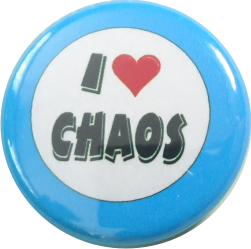 I love Chaos Button blau